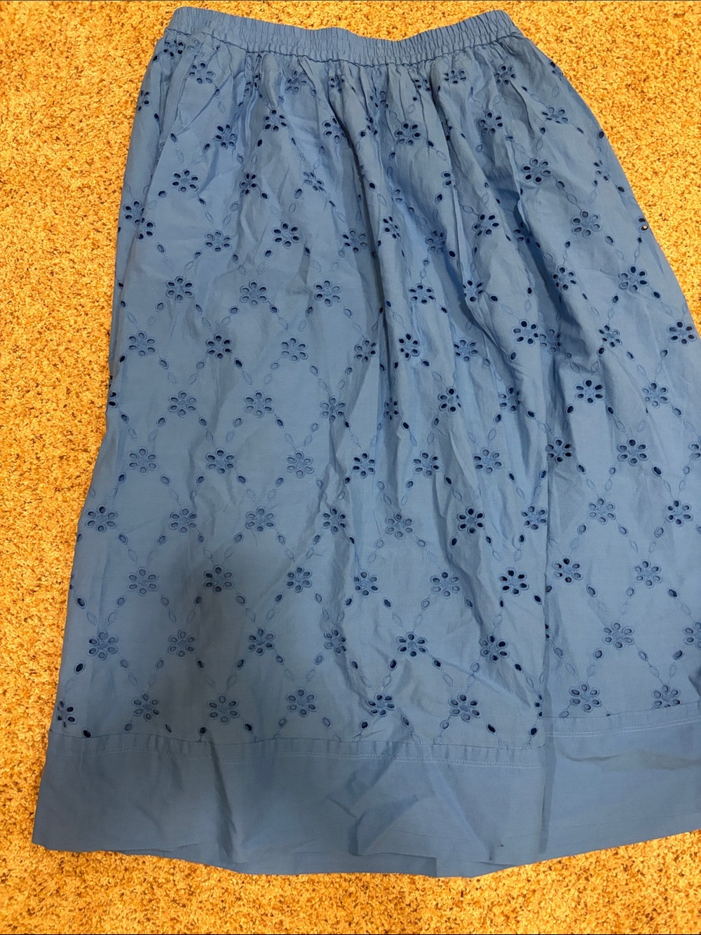 J. Crew Blue Eyelet Midi Skirt